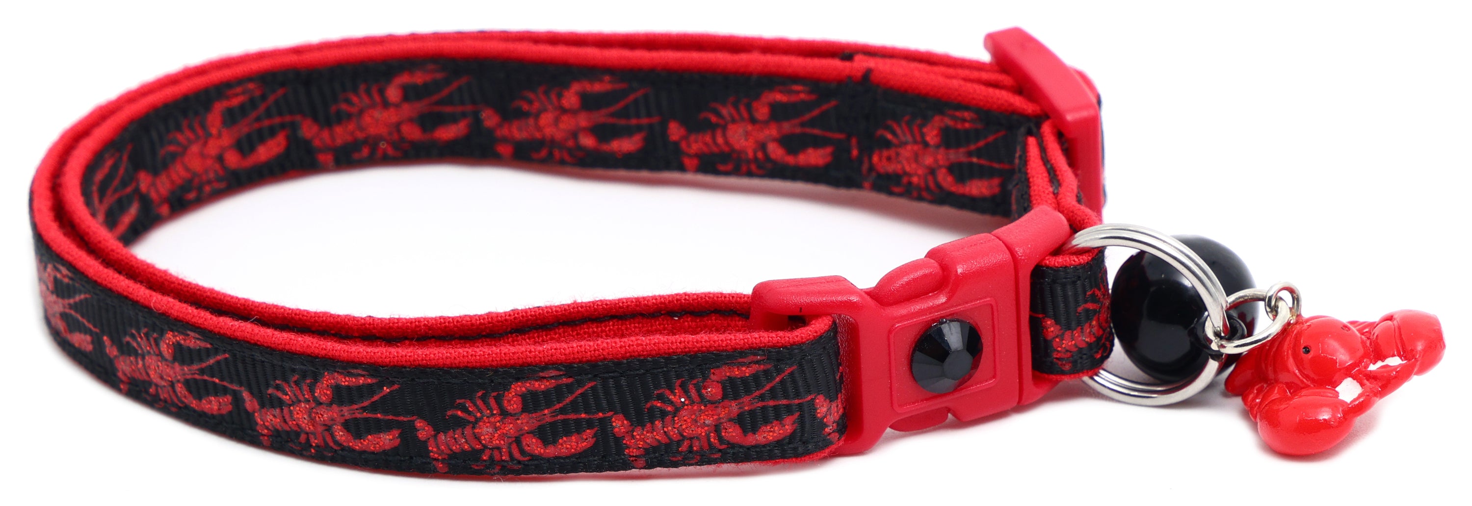 Lobster Breakaway Cat Collar made of reinforced cotton, featuring a breakaway clip and customizable options.